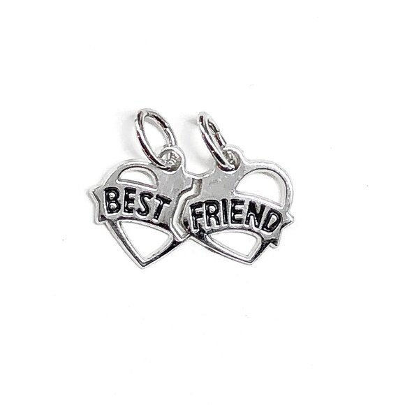 Sterling Silver Best Friend BFF Break Apart Charm - Picture 7 of 7